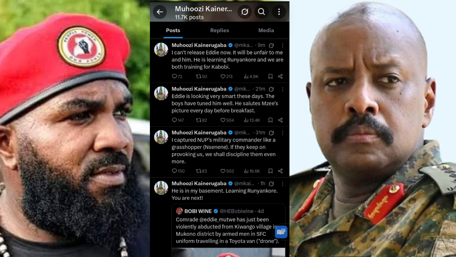 ‎Muhoozi Confirms Eddie Mutwe’s Detention, Sparks Public Outcry
