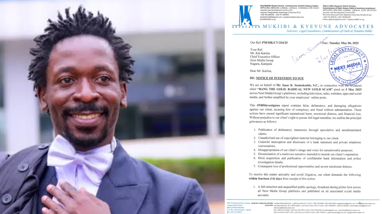 Lawyer Ssemakadde Threatens to Sue Next Media Over Investigative Report
