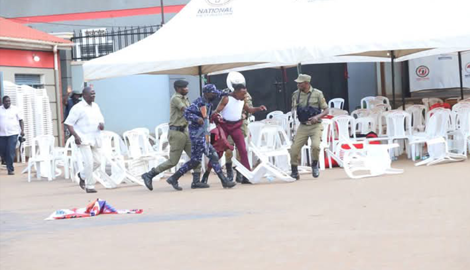 Several Injured As Military, Police Raid NUP Headquarters